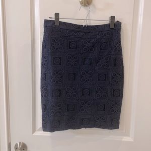 The Limited, navy, lace pencil skirt. Size 4.